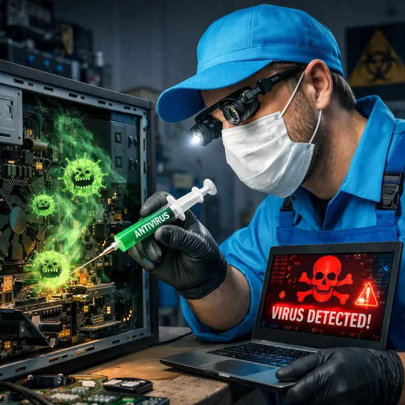 Лечение компьютера от вирусов в Мурманске на дому